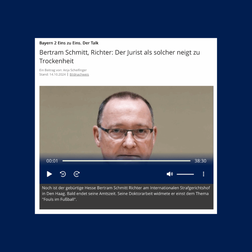 Screenshot des Interviews mit Bertram Schmitt in der BR-Sendung „Eins zu Eins. Der Talk“ vom 14.10.2024